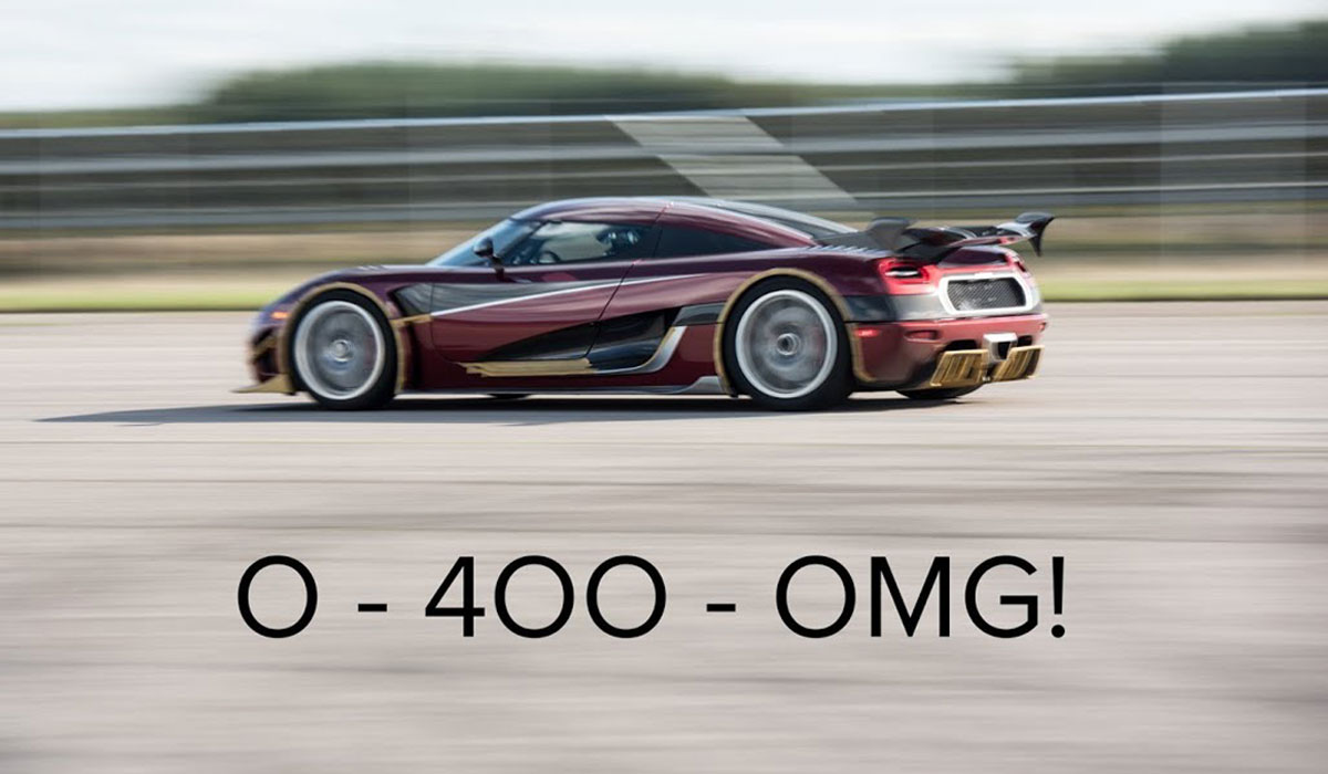 Koenigsegg: van 0-400-0 km/h in 36 seconden